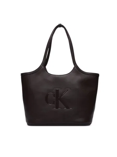Дамска чанта Calvin Klein Bold Ck Shopper Бордо