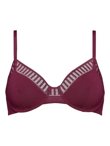 Сутиен Eres на райета с дантела виолетово