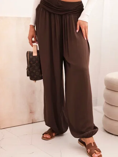 Pantaloni Kesi Włoski cu volane alb