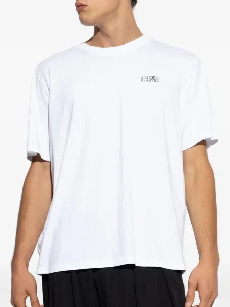 Tričko Mm6 Maison Margiela s potiskem bílé