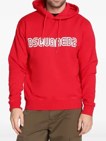Hanorac cu glugă Dsquared2 cu imagine roșu