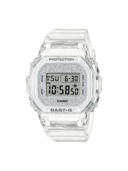Lniany zegarek Casio biały