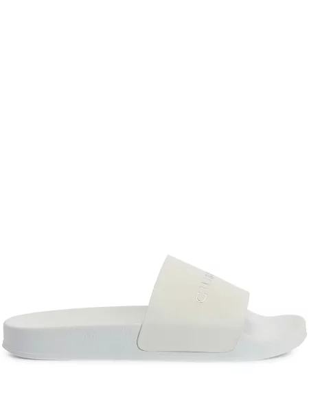 Papuci Giuseppe Zanotti fără toc cu imagine alb