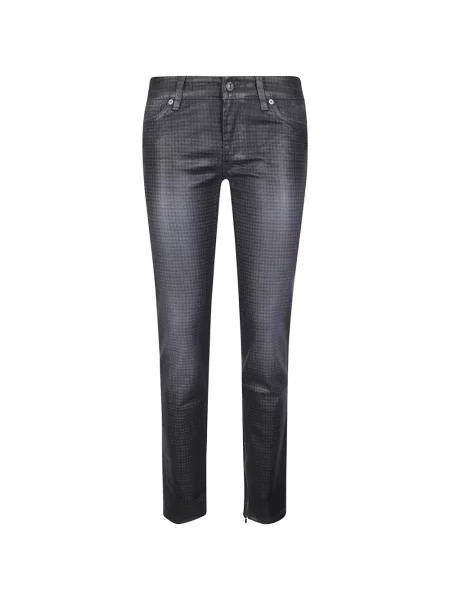 Blugi skinny 7 For All Mankind cu imagine cu model pepito skinny fit gri
