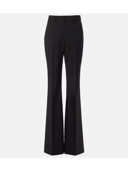 Pantaloni Sportmax de lână evazate negru