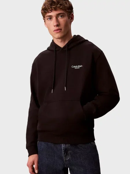 Худі Calvin Klein Jeans з принтом чорне