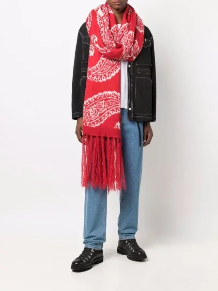 Šál 424 s paisley potiskem červený