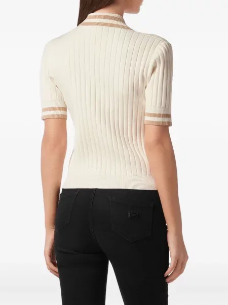 Polo Philipp Plein cu broderie alb