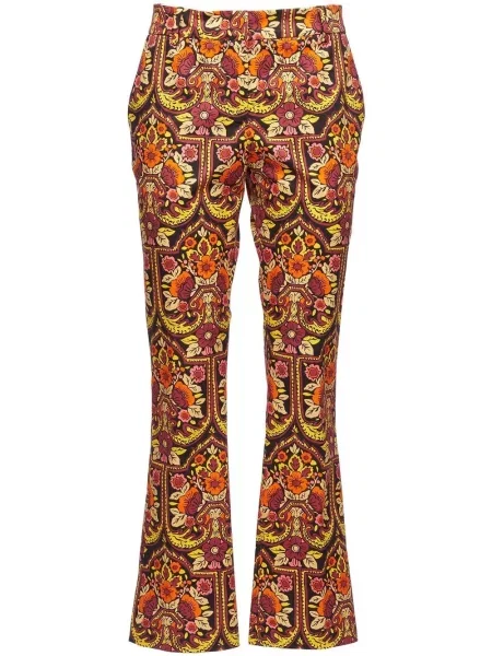 Pantaloni La Doublej cu model floral negru