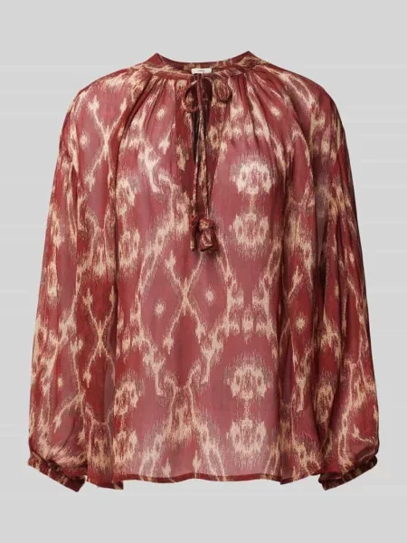 Bluzka o kroju relaxed fit z dekoltem z wycięciem w kształcie łezki model ‘MENAELLE’ Bash bordowa