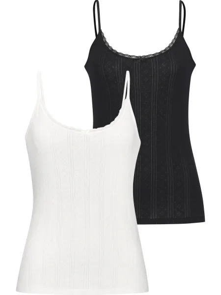 VIVANCE Top z naramnicami črna bela