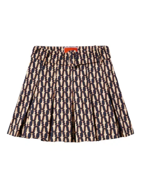 Spódnica plisowana La Doublej z nadrukiem niebieska