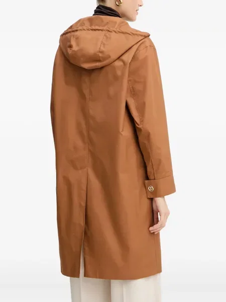 Geacă parka Twinset cu glugă maro