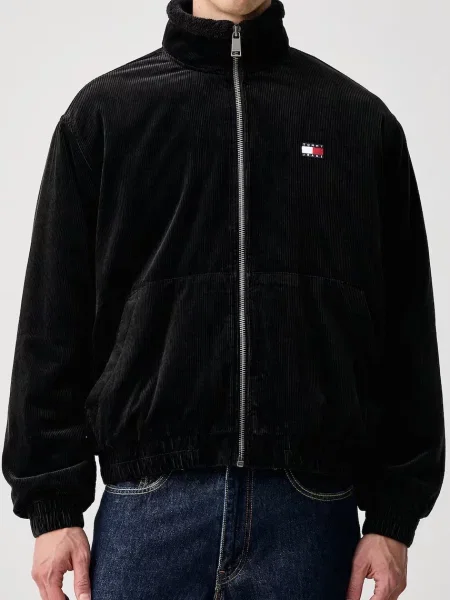 Tommy Jeans късо яке мъжко от джинс черно