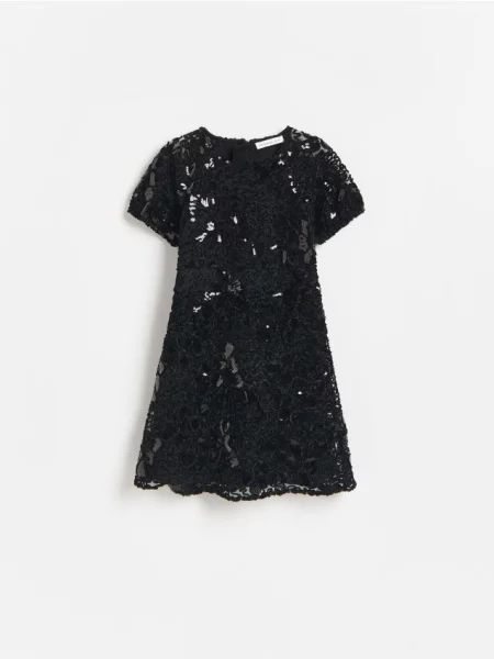 Reserved Rochie din dantelă cu paiete negru