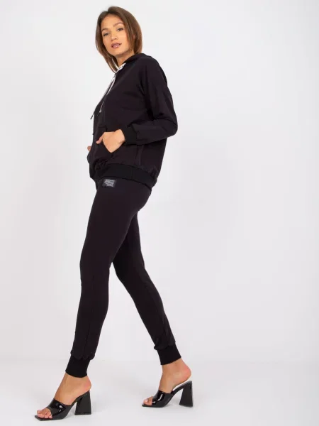 Trening Fashionhunters cu glugă negru