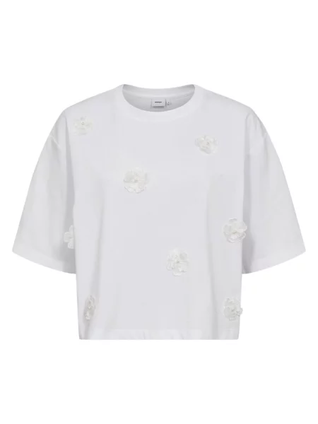 NÜMPH Tricou NUFLEURA TEE' alb