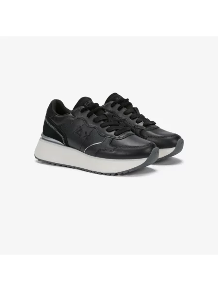 Sneakersy Sun68 skórzane czarne
