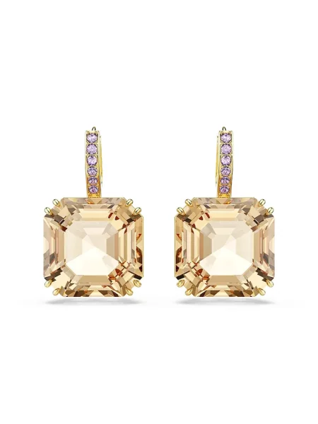 Swarovski Cercei caramel / auriu / mov lavandă maro