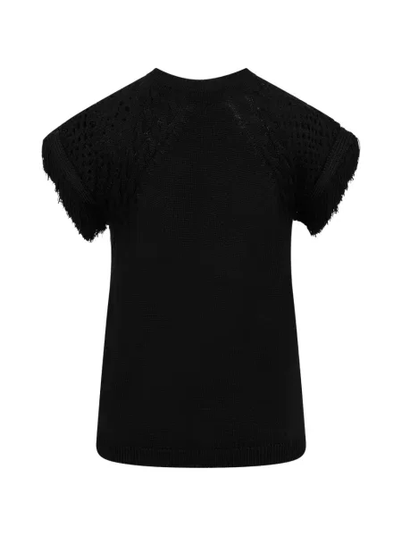 Pulover Moorer cu franjuri negru