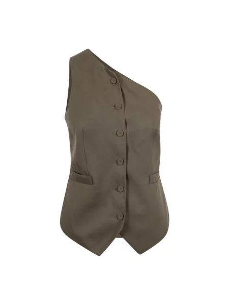 Kamizelka Federica Tosi na jednym ramieniu zielona