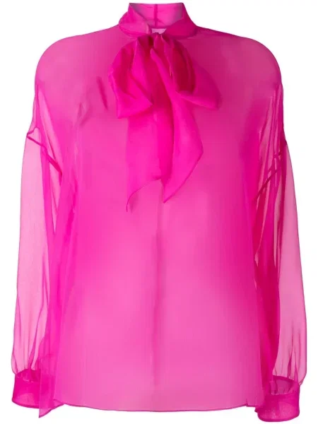 Prozirna bluza Valentino Garavani ružičasta