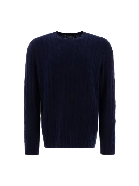 Dzianinowy sweter Polo Ralph Lauren niebieski