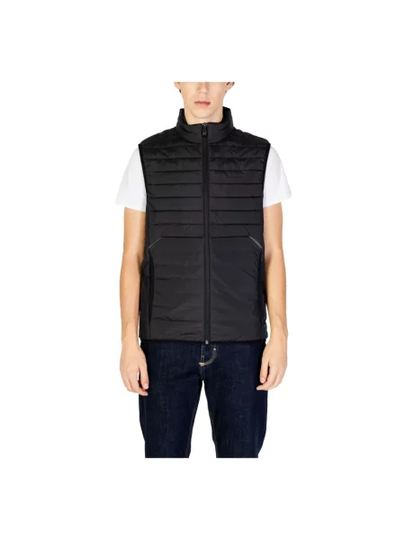 Pikowana kamizelka puchowa Boss Green ze stójką bez rękawów czarna