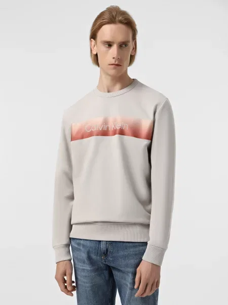 Світшот Calvin Klein світло-сірий сірий
