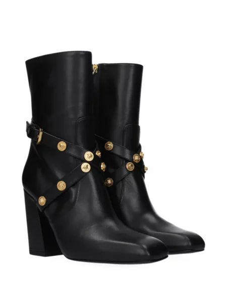 Cizme scurte Versace din piele negru