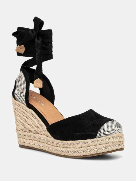 Espadrilky U.S. Polo Assn. STEFY na klínku černá