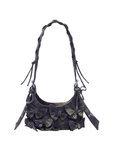 Manšestrová kabelka Desigual černá