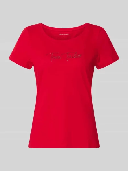 Męski t-shirt o kroju regular fit z czystej bawełny Tom Tailor czerwona