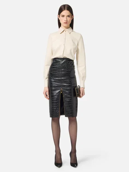 Рубашка Elisabetta Franchi бежевая