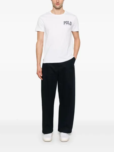Siuvinėta dryžuota polo marškinėliai Polo Ralph Lauren balta