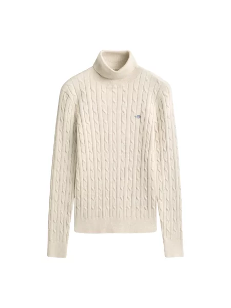 Sweter z golfem Gant do golfa beżowy