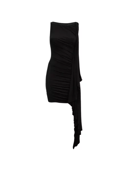Rochie mini Alexander Wang cu volane asimetrică negru
