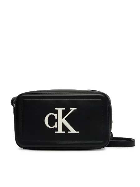 Τσάντα Calvin Klein Bold Ck Camera Bag Μαύρο λευκό