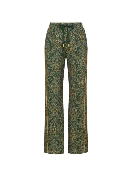 Pantaloni The Upside cu imagine cu model paisley verde