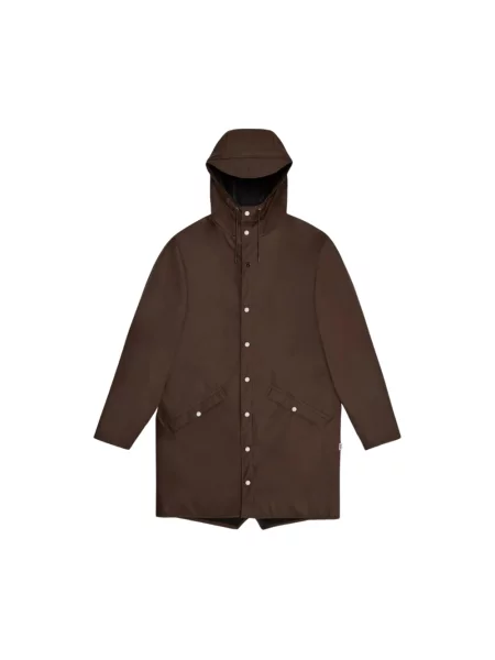 Rains Long Jacket Frame Unisex Kurtki Rains Size: M brązowy