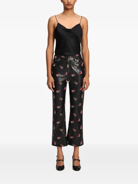 Pantaloni Cinq A Sept din piele negru
