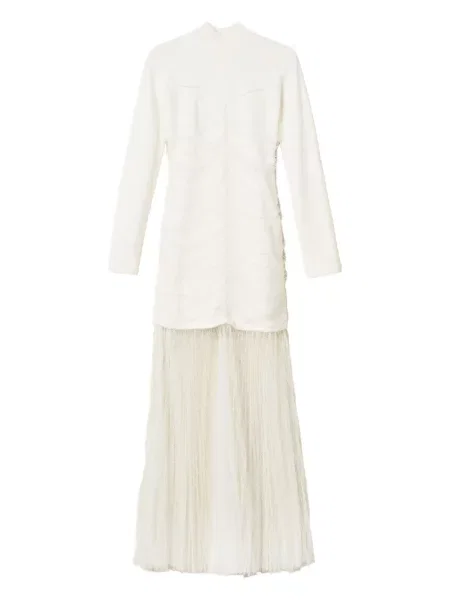 Rochie maxi Twinset tricotate de costum alb