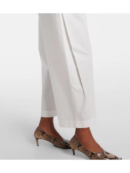 Pantaloni Khaite din poplin alb