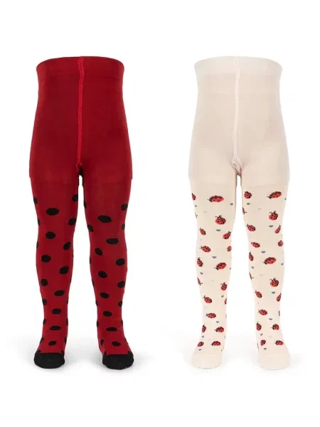 Konges Sløjd колготи дитячі 2 PACK LADYBUG JACQUARD TIGHTS