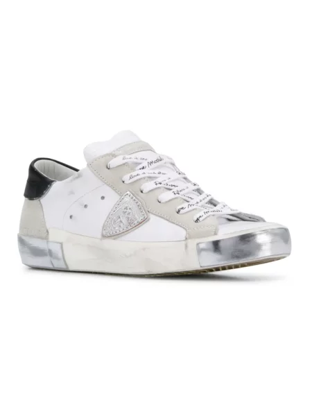 Sneakersy Philippe Model skórzane do tenisa w miejskim stylu białe