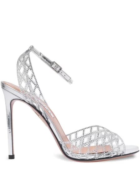 Sandale Aquazzura din piele argintiu