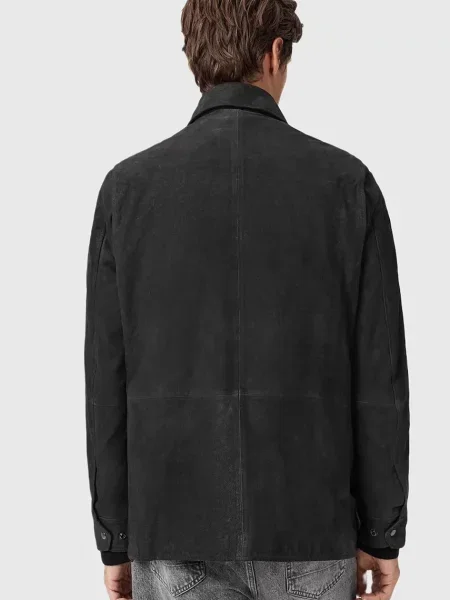 Замшевое пальто Allsaints черное