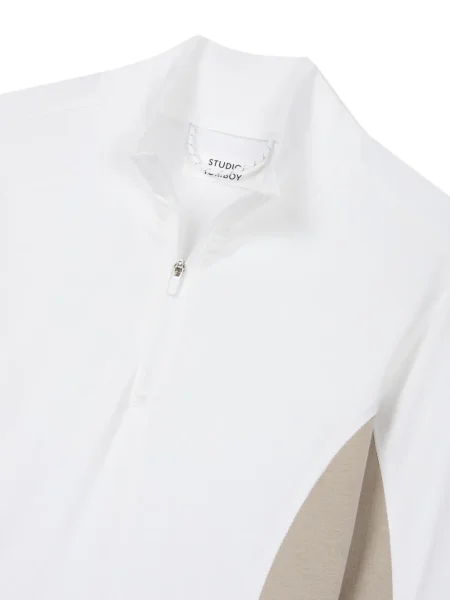 Hanorac Studio Tomboy de jumătate de fermoar alb