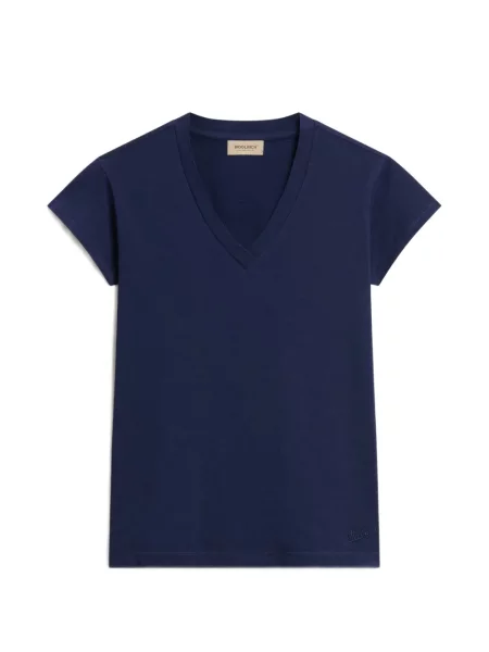 Tricou Woolrich cu decolteu în V albastru