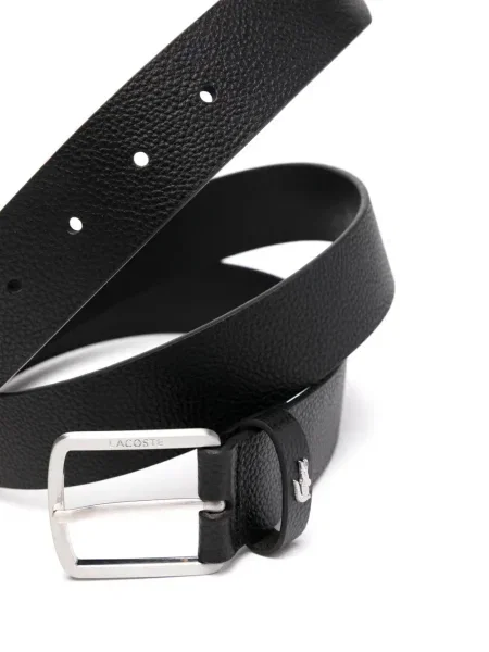 Cu centură curea Lacoste din piele negru